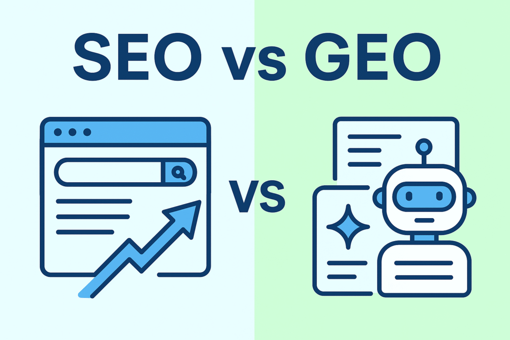 Generative Engine Optimization GEO concept showing AI search engines surfacing blog content"